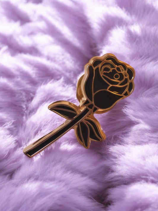 Stemmed Black Rose